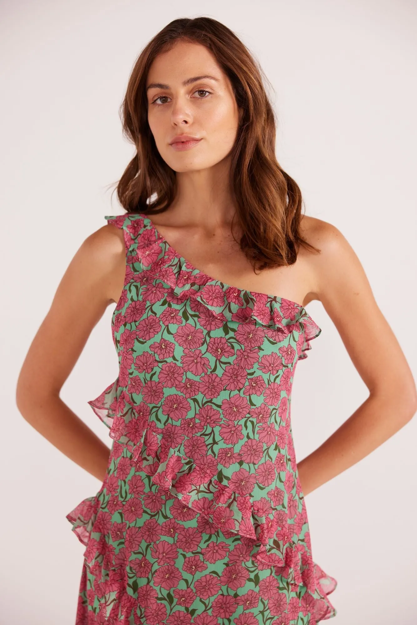 Grace One Shoulder Maxi Dress | Carnation Ditzy