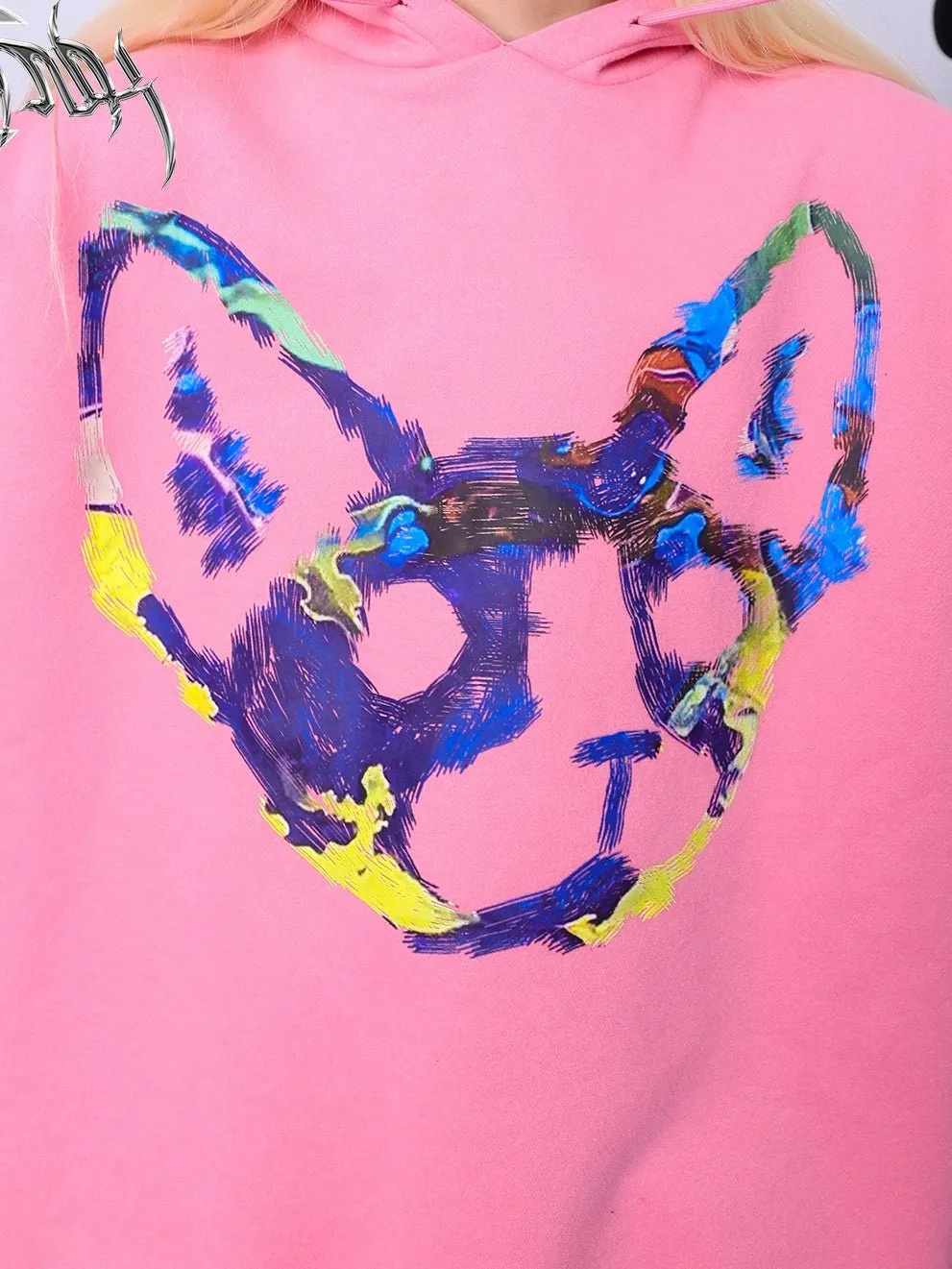 Graffiti Art Cat Loose Hooded【s0000000341】