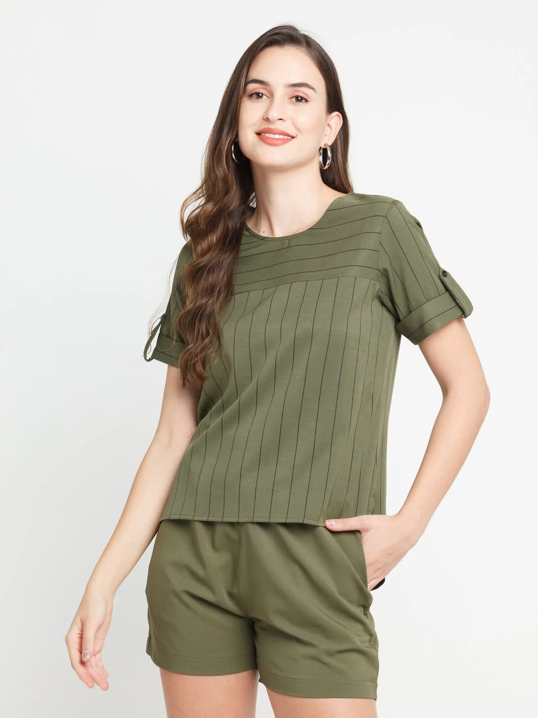 Green Printed Top