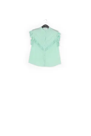 Green ruffled top