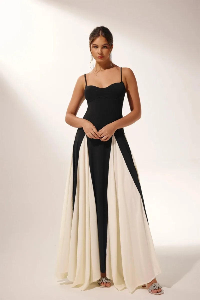 Griselda | Color Block Maxi Slip Dress