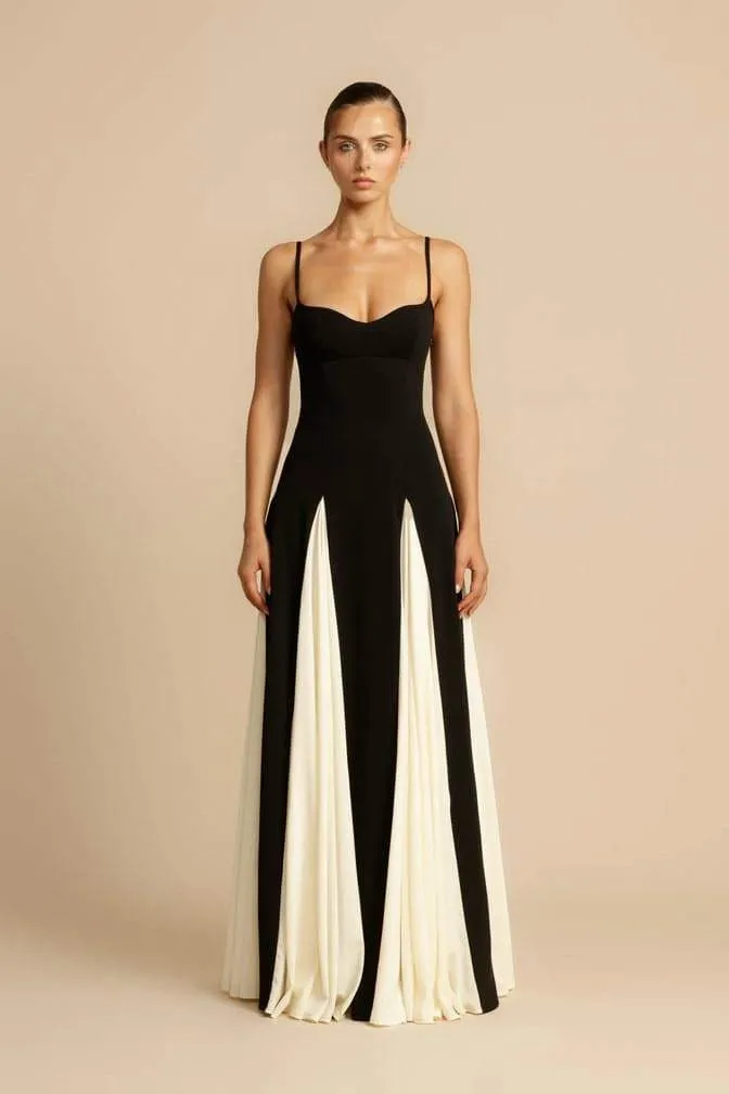 Griselda | Color Block Maxi Slip Dress