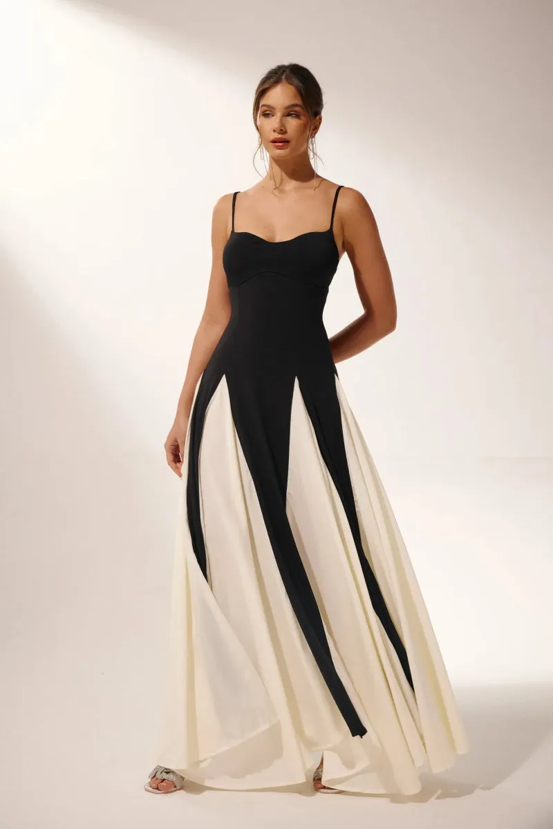 Griselda | Color Block Maxi Slip Dress