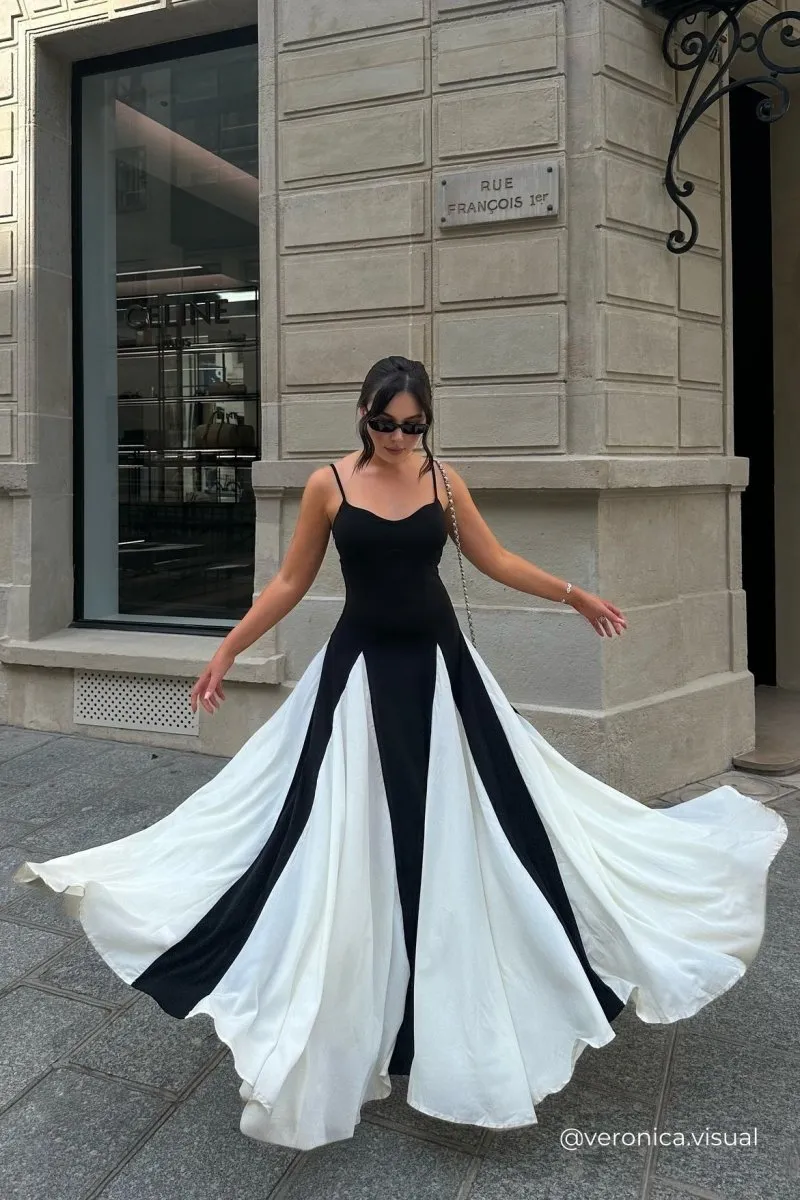 Griselda | Color Block Maxi Slip Dress