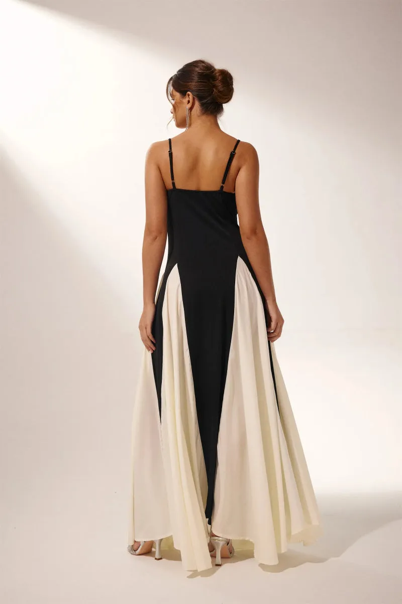 Griselda | Color Block Maxi Slip Dress