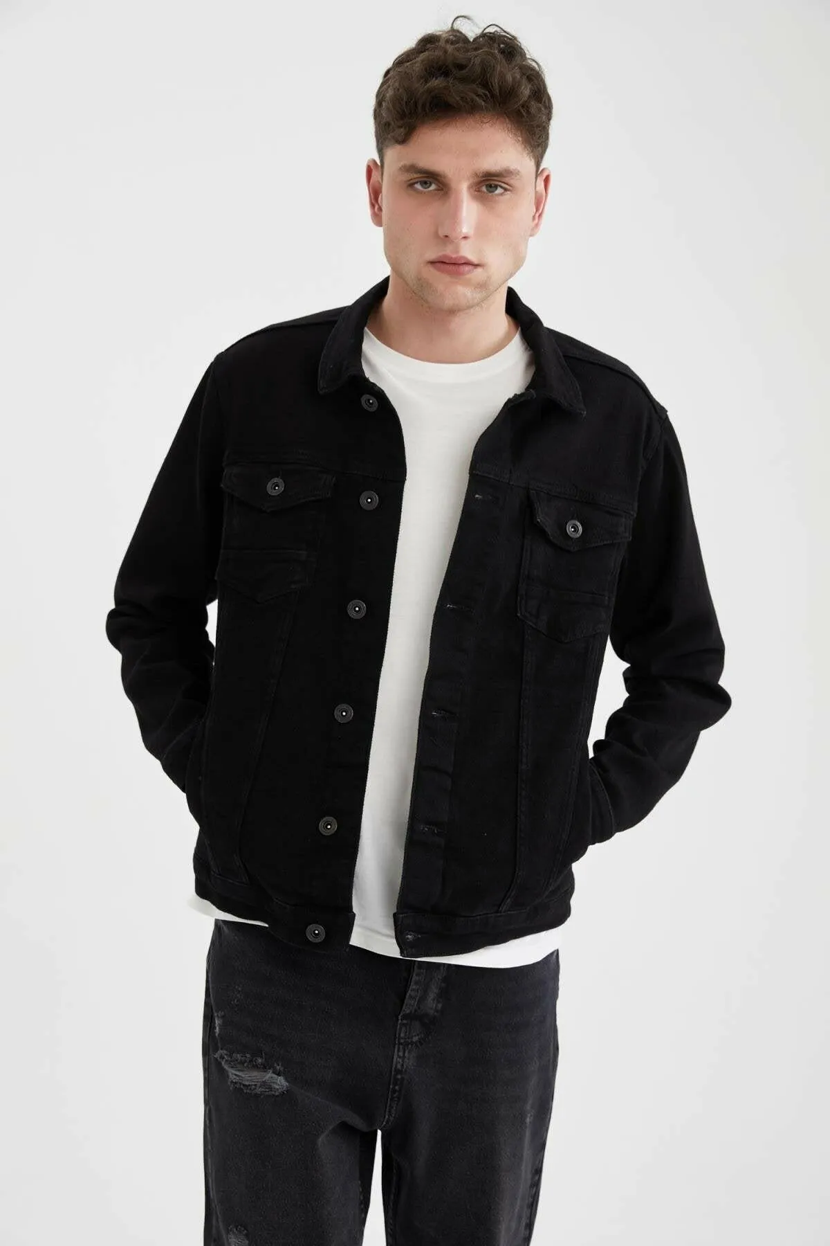 HB Mens Denim Jacket Stretchable Fine Lycra