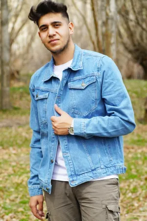 HB Mens Denim Jacket Stretchable Fine Lycra