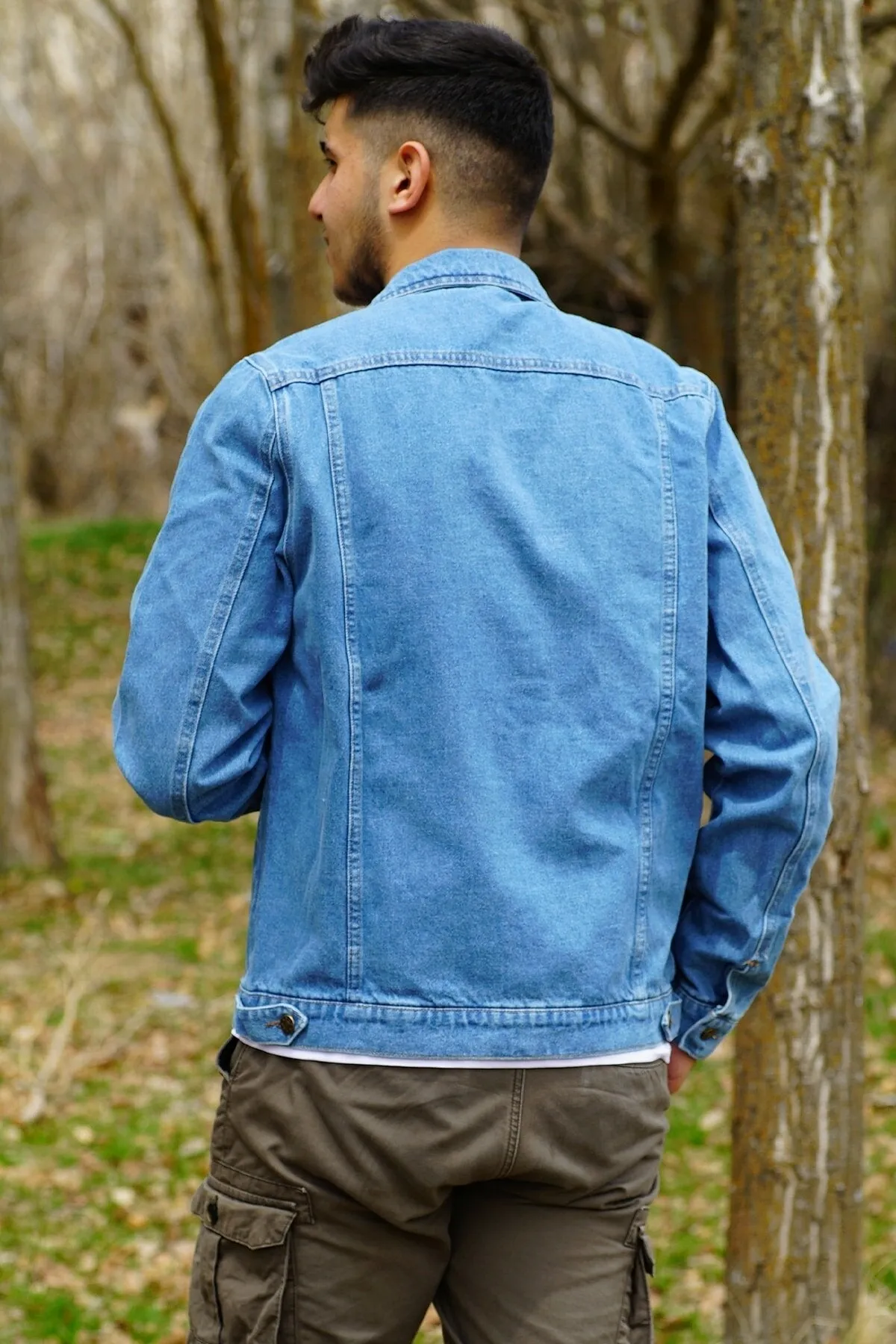 HB Mens Denim Jacket Stretchable Fine Lycra