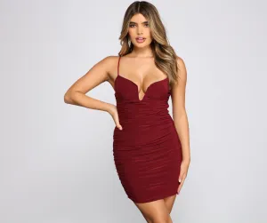 Hearts Racing Stylish Ruched Mini Dress