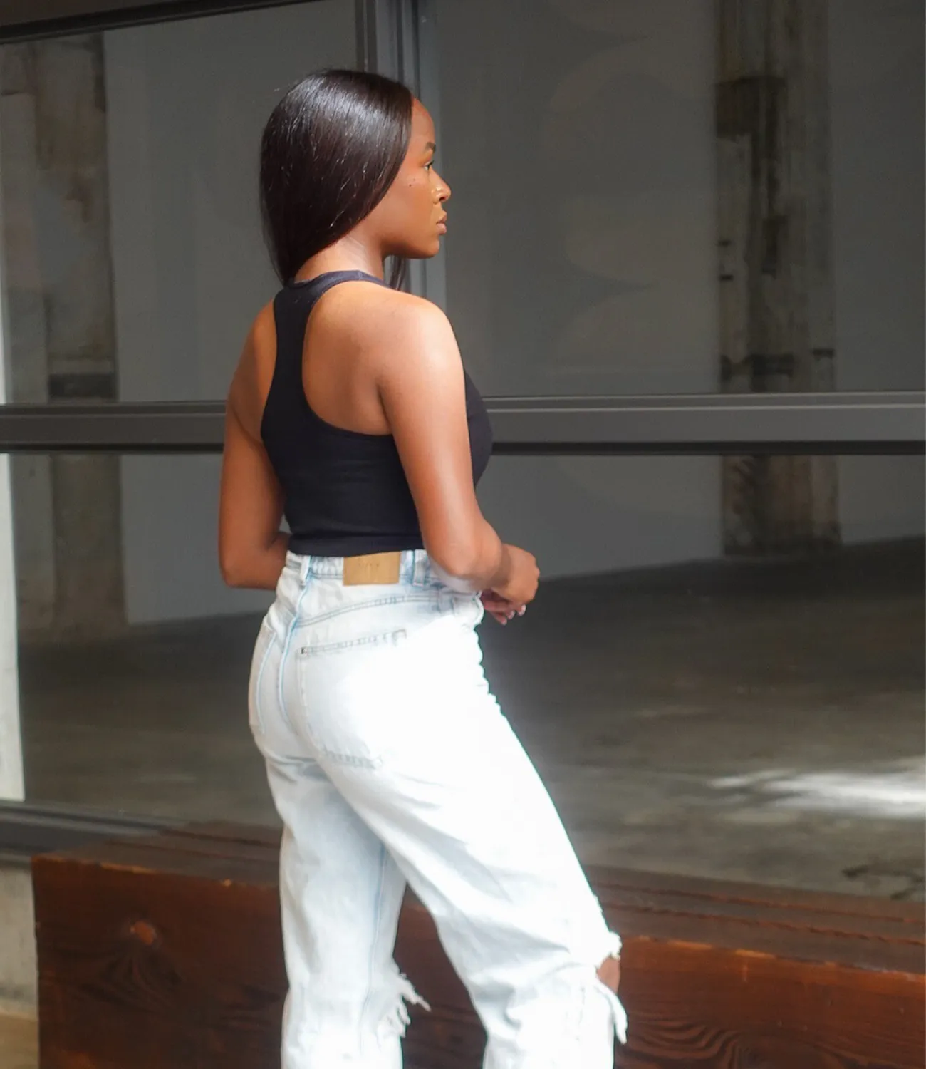 Heat Wave Ribbed Basic Top(Black)