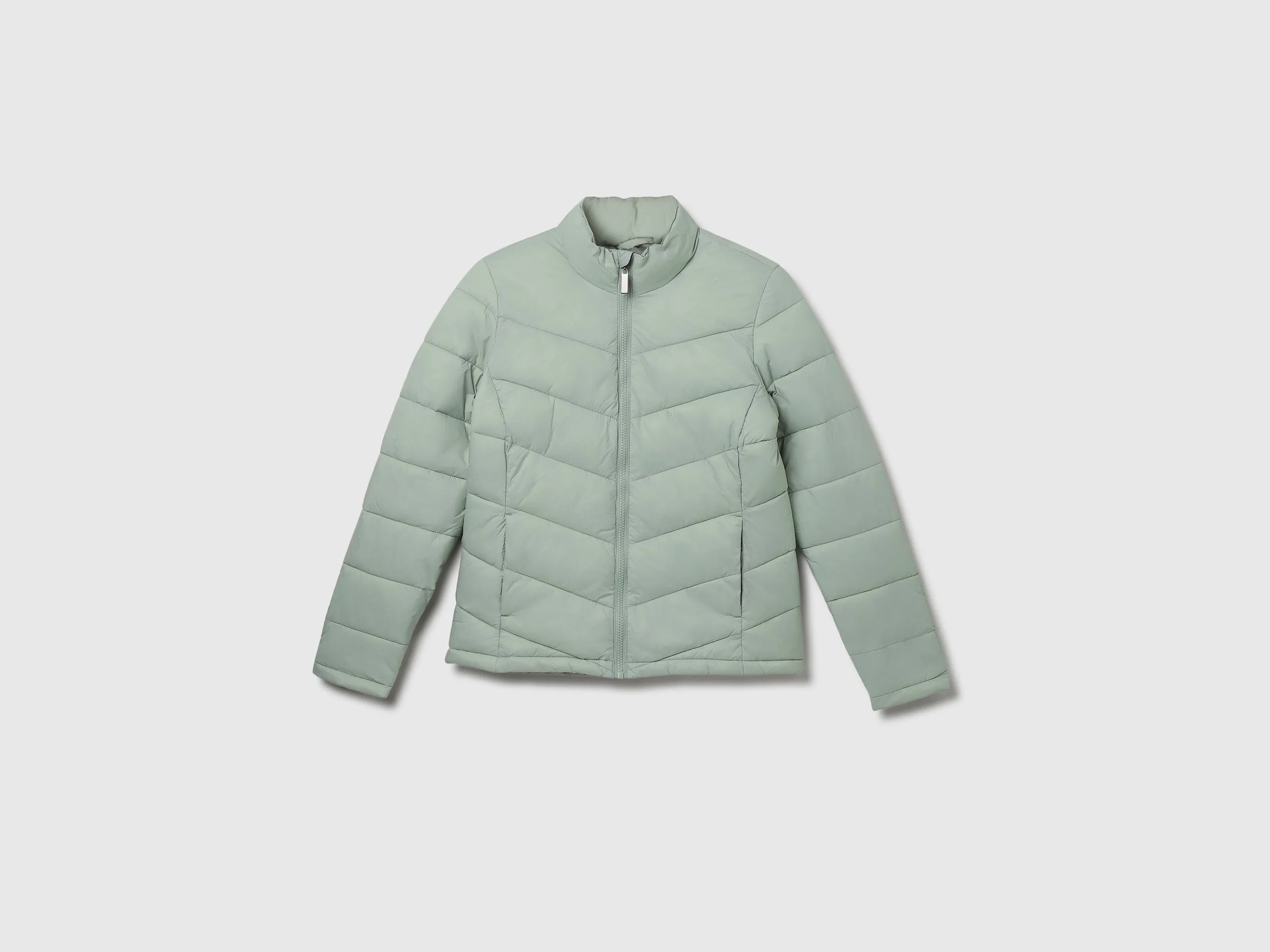 High Neck Solid Zipper Jacket