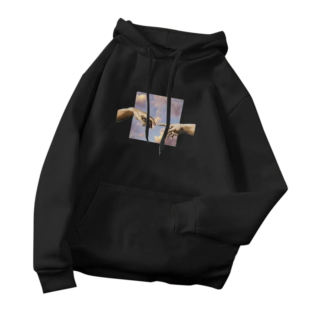 Hoodie Sweatshirt with Hand Print