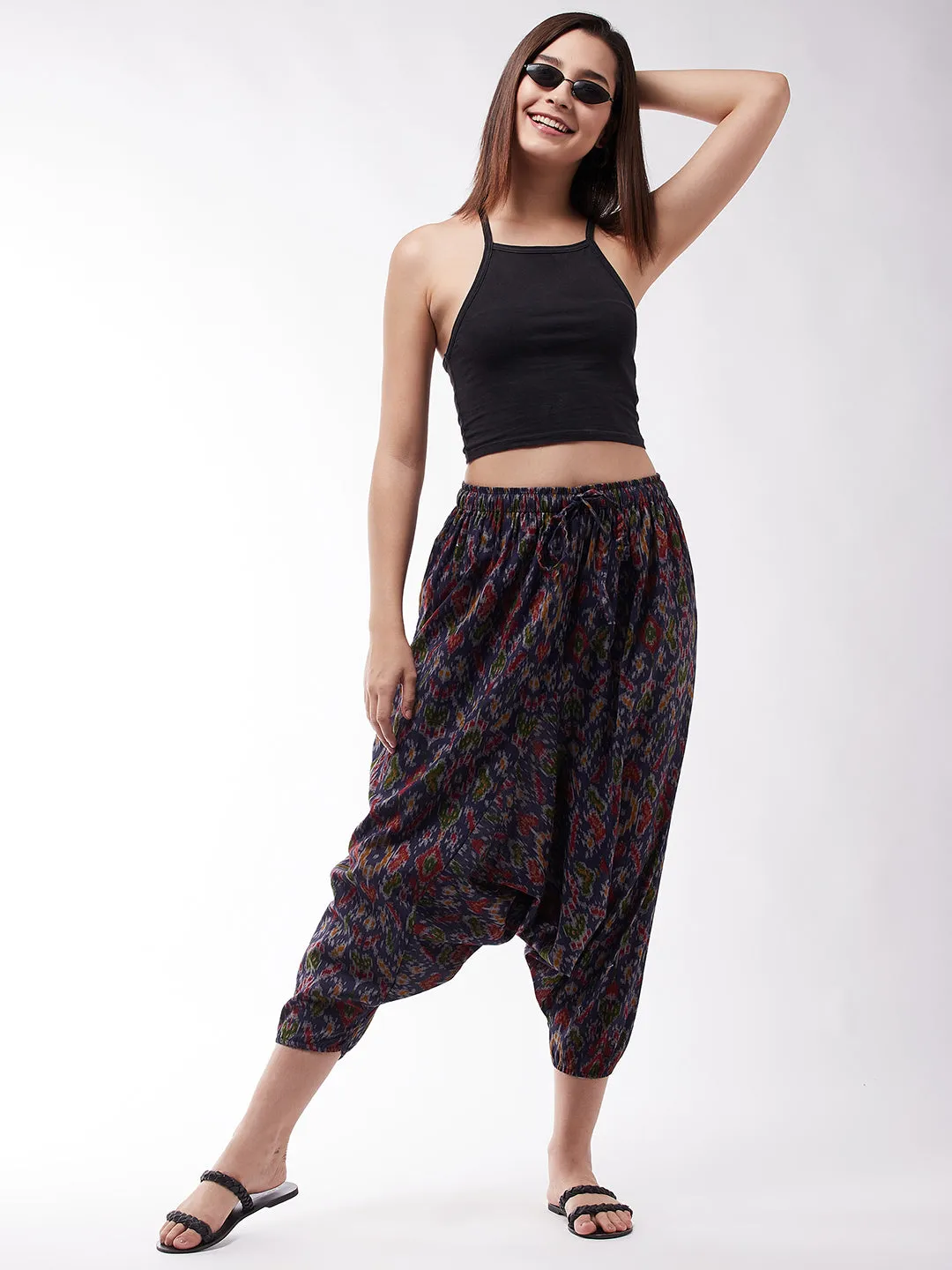Indigo Ikkat Harem Pant