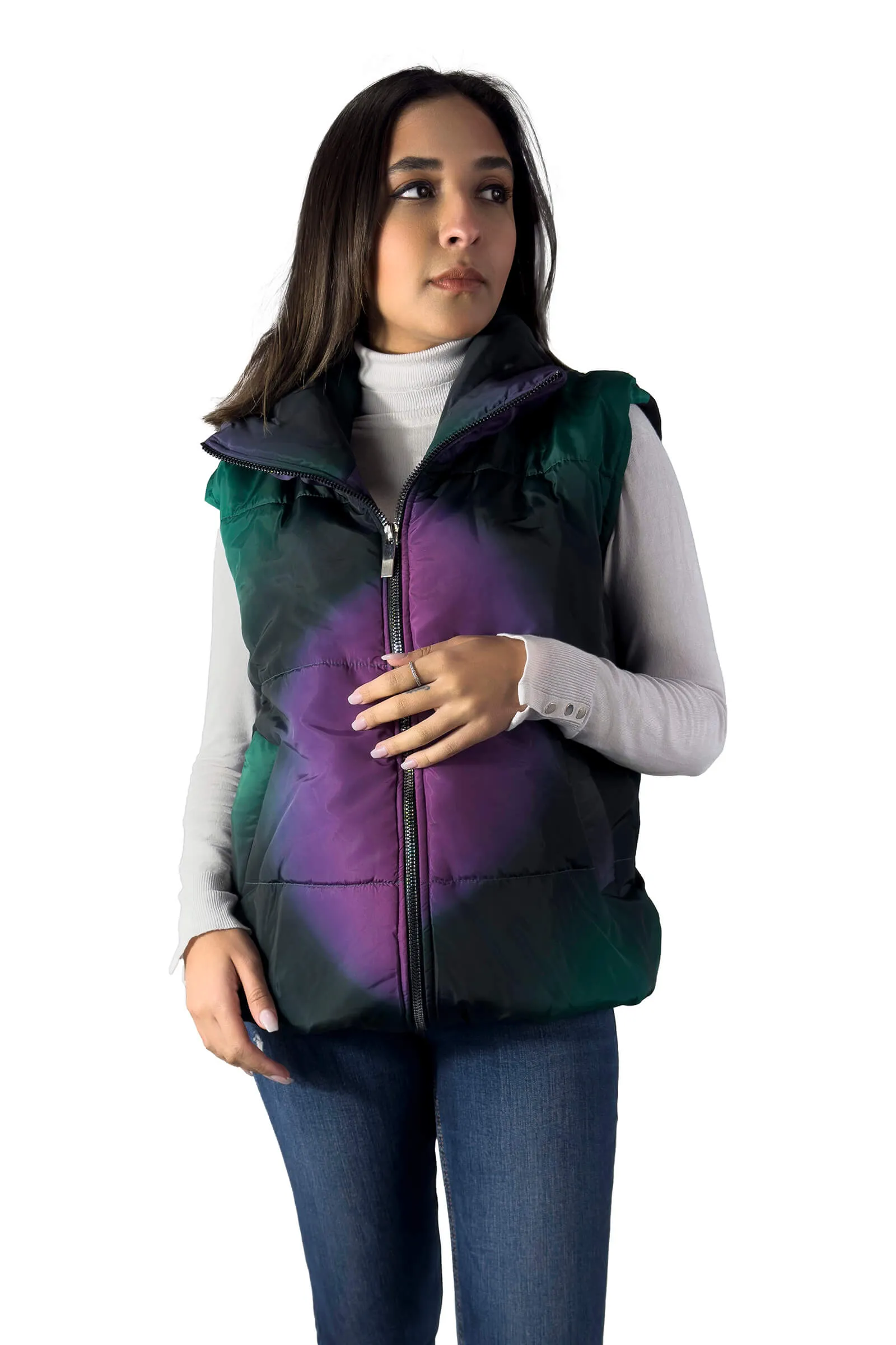 Iridescent Glow Puffer Vest