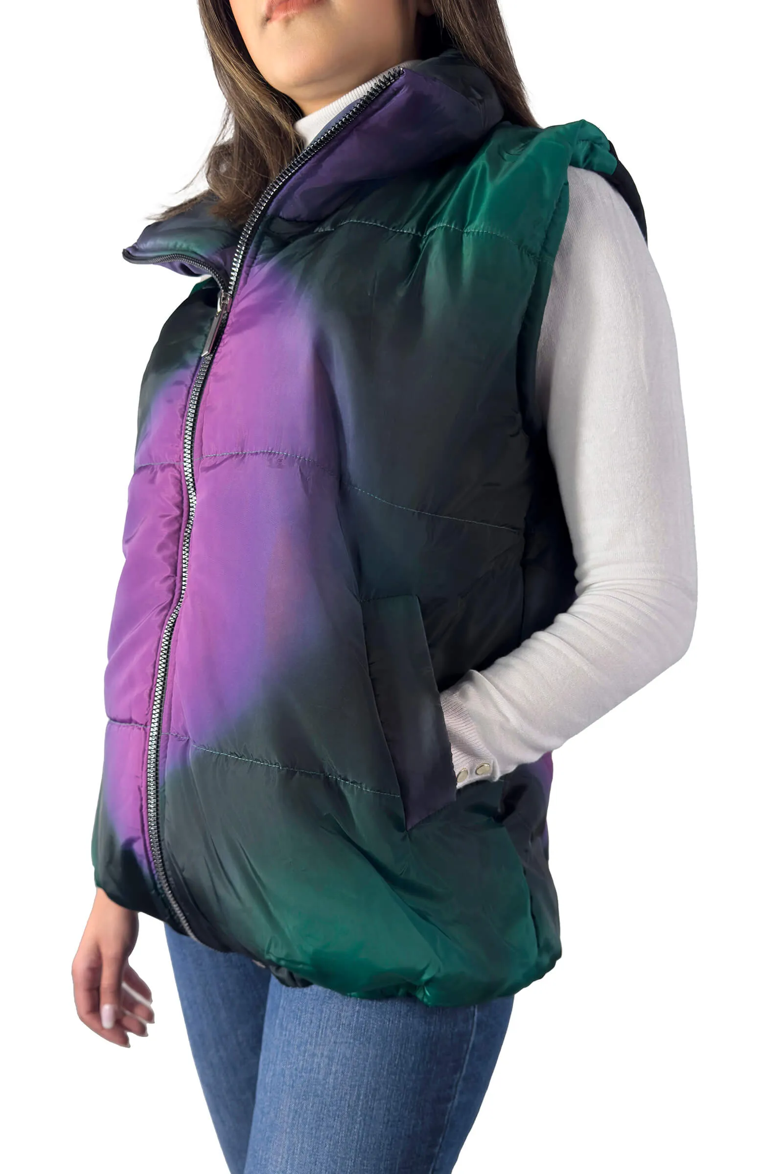 Iridescent Glow Puffer Vest