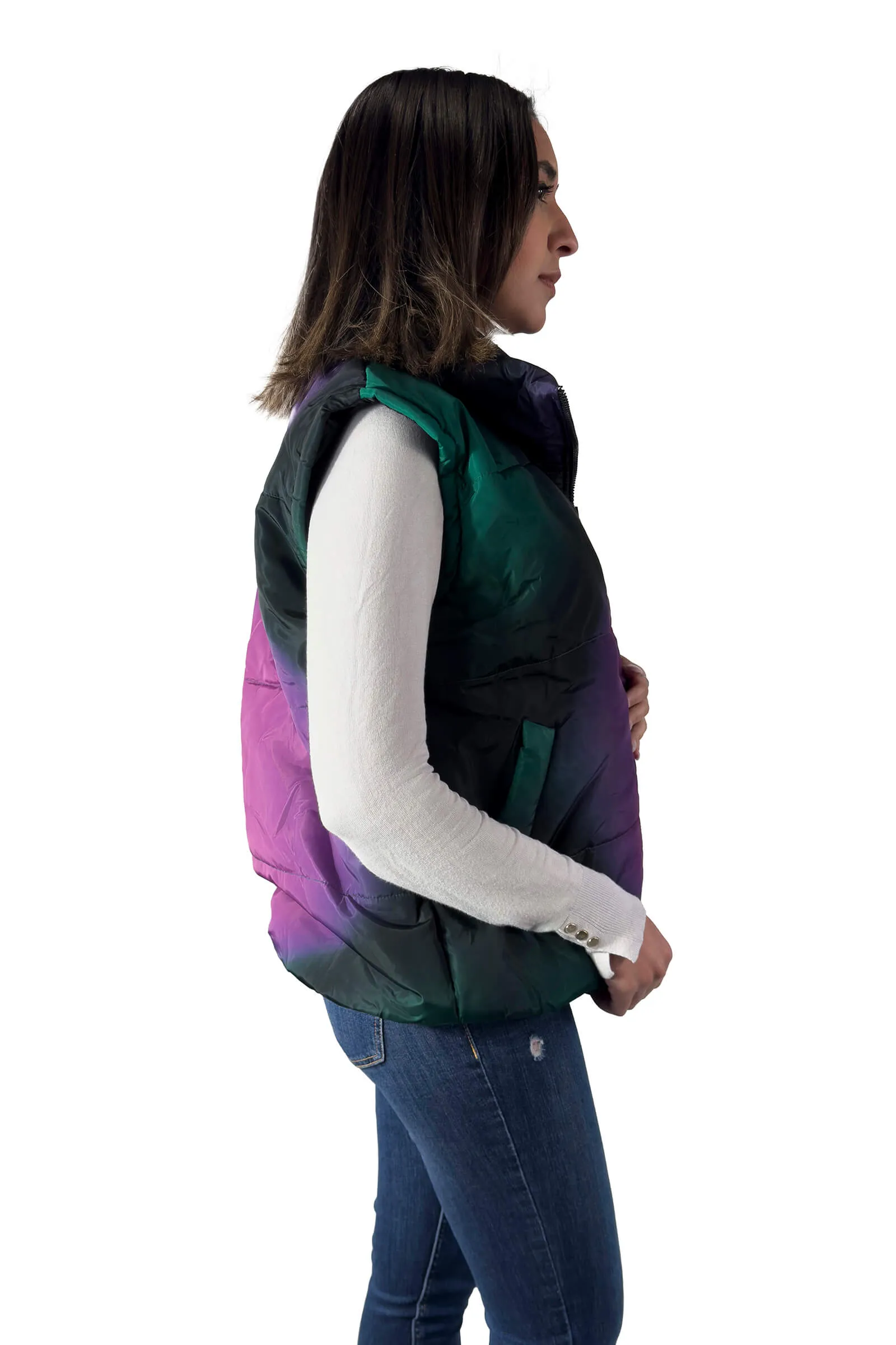 Iridescent Glow Puffer Vest