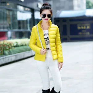 Jacket Women Basic Coat Female Cotton Stand Casual Slim Short Padded Jacket