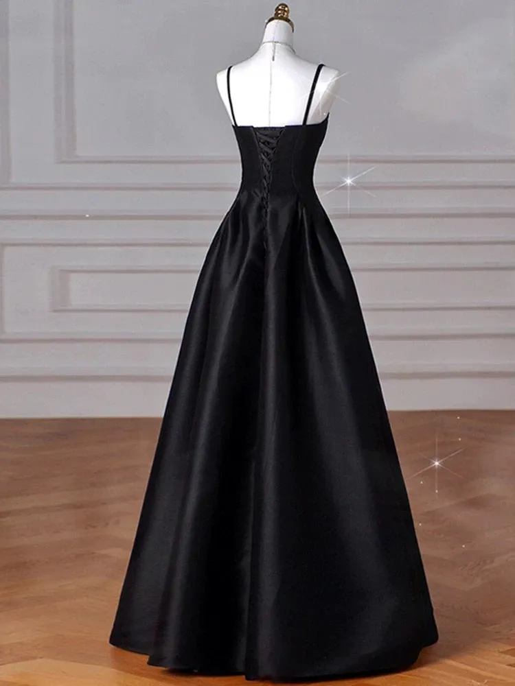 JazzHer Sexy Wine Red A-Line Straps Satin Long Burgundy Prom Dresses D  (PRE-ORDER)