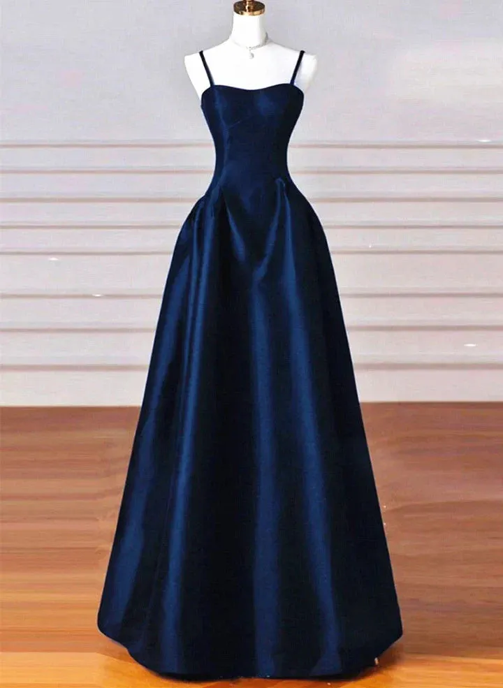 JazzHer Sexy Wine Red A-Line Straps Satin Long Burgundy Prom Dresses D  (PRE-ORDER)