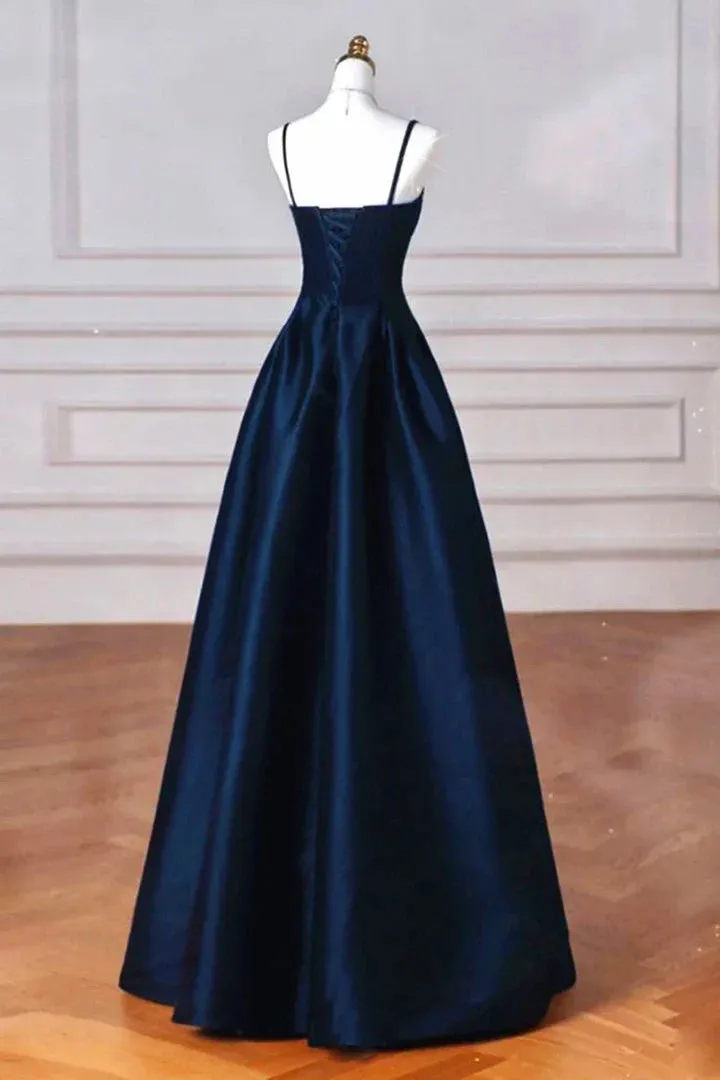 JazzHer Sexy Wine Red A-Line Straps Satin Long Burgundy Prom Dresses D  (PRE-ORDER)