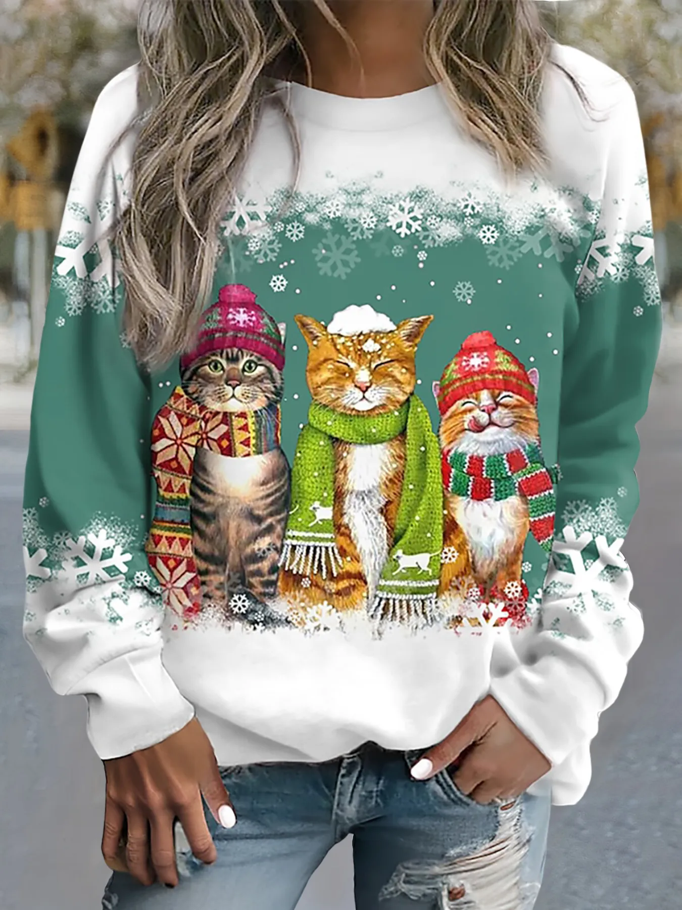 Jessica | Snow Cat Winter Top
