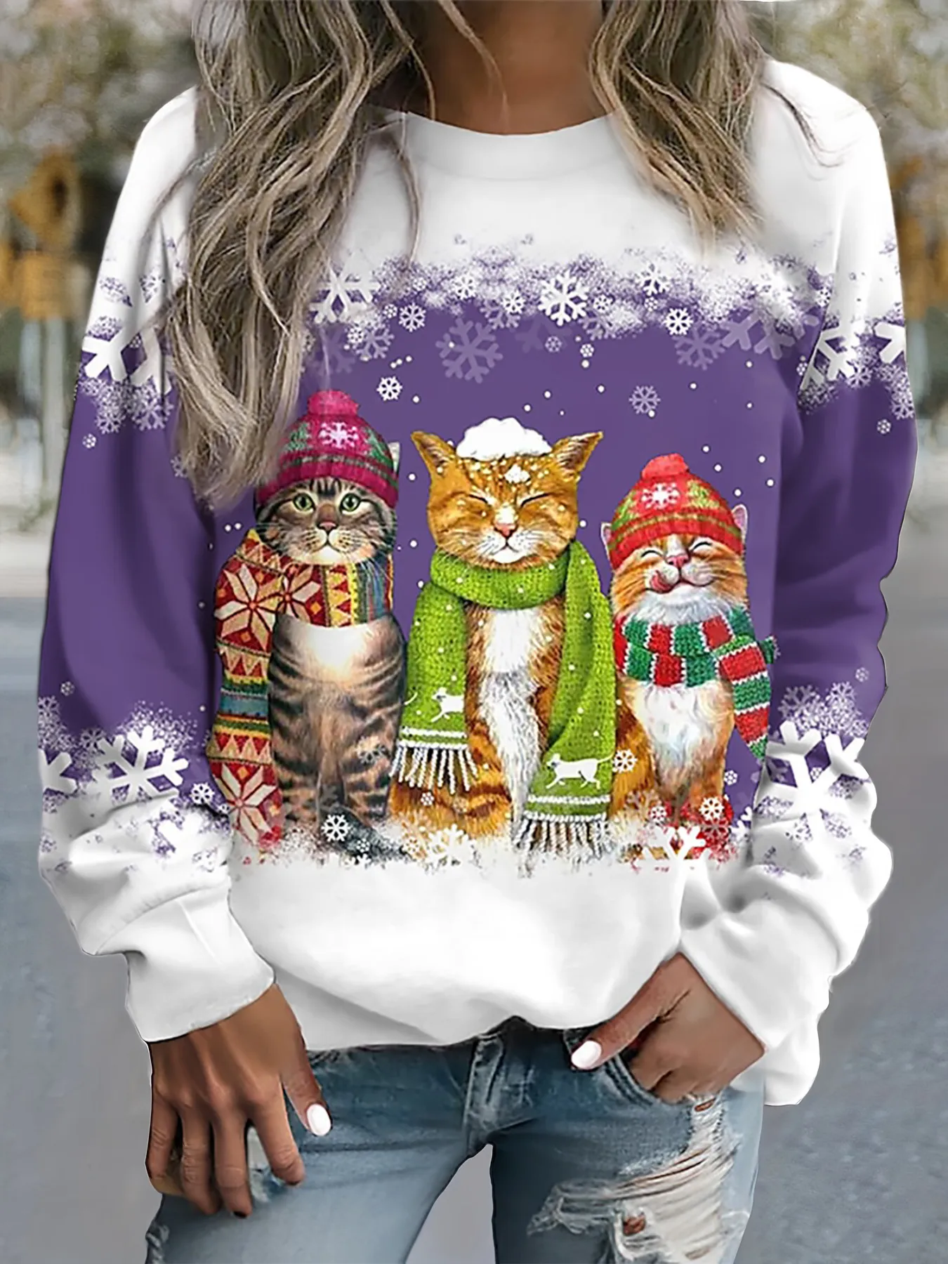 Jessica | Snow Cat Winter Top
