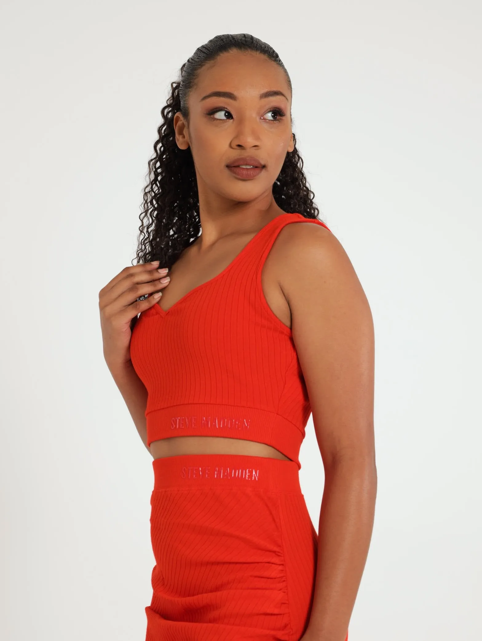 Juante Sweetheart Sleeveless Crop Top - Orange