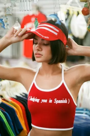 (Judging you in Spanish) Cropped Halter Top