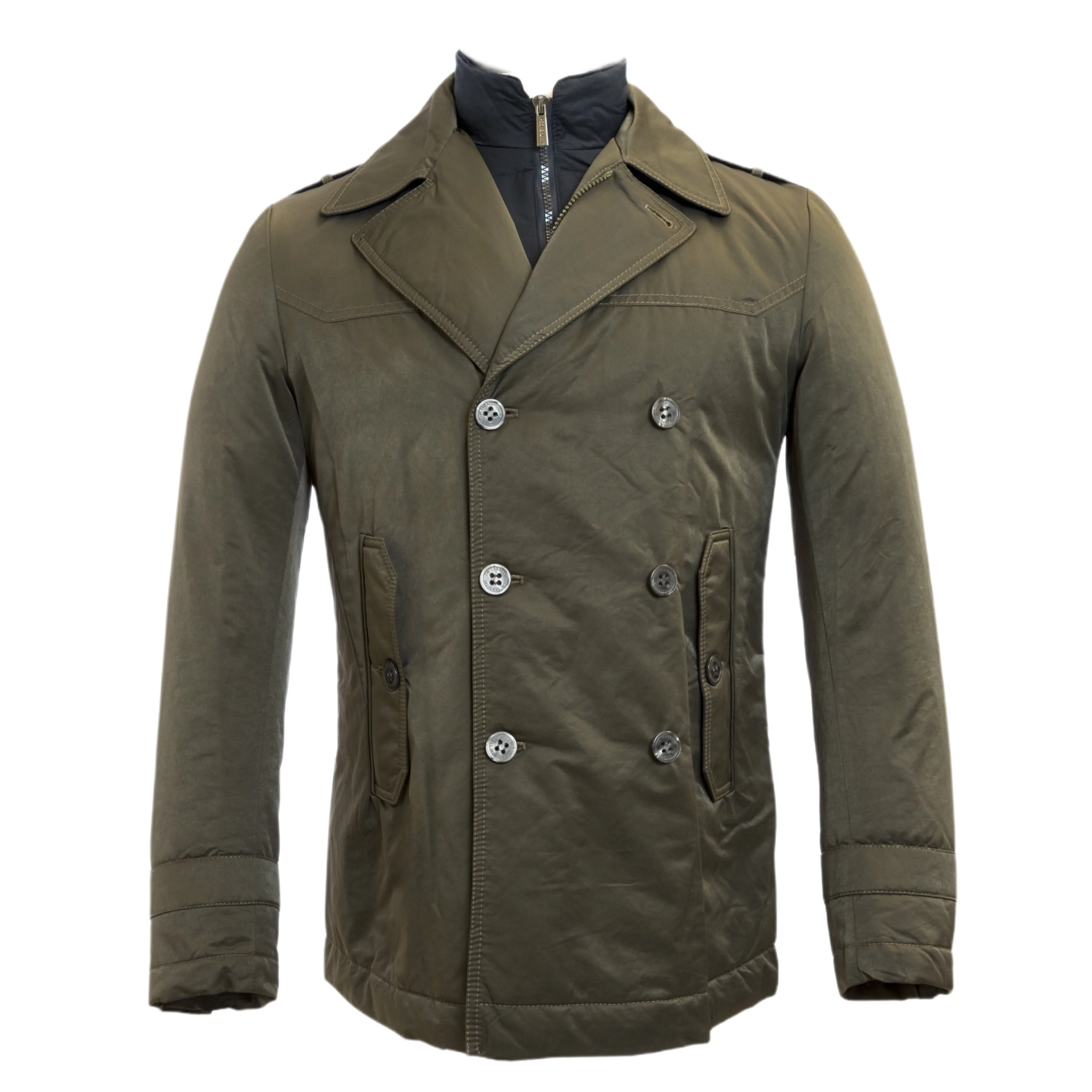 J.W. TABACCHI Olive Removable Front Lining Basic Jacket M6035N $354 NWT