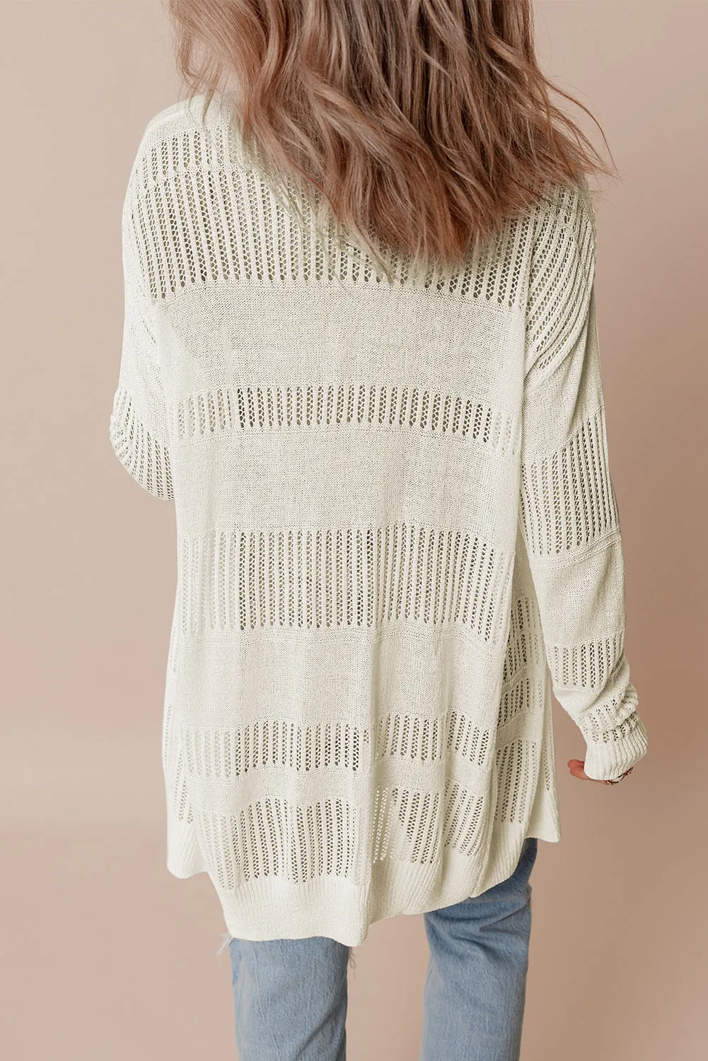 KaleaBoutique Solid Color Lightweight Open Knit Tunic Cardigan