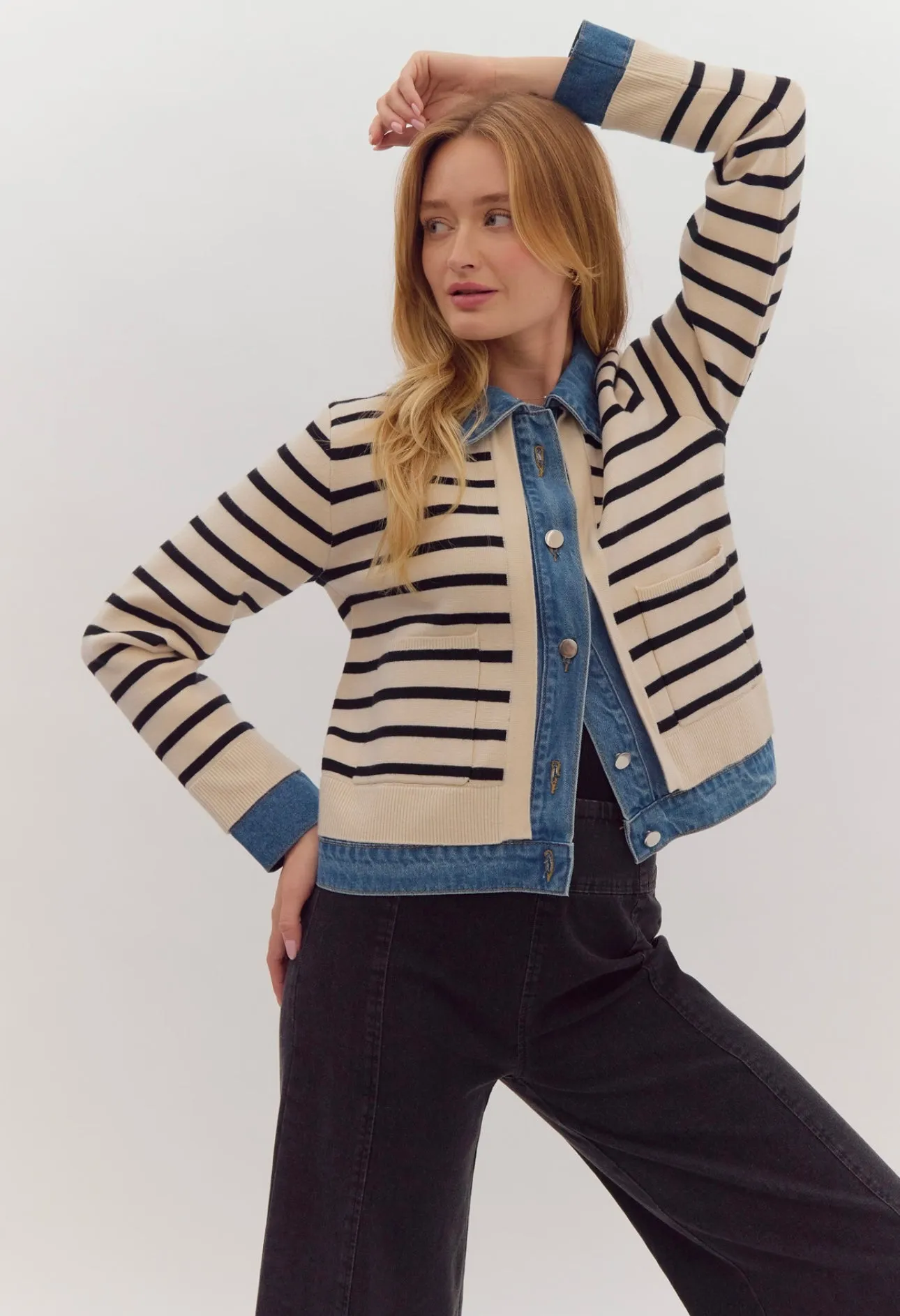 Kayley Denim Sweater Jacket