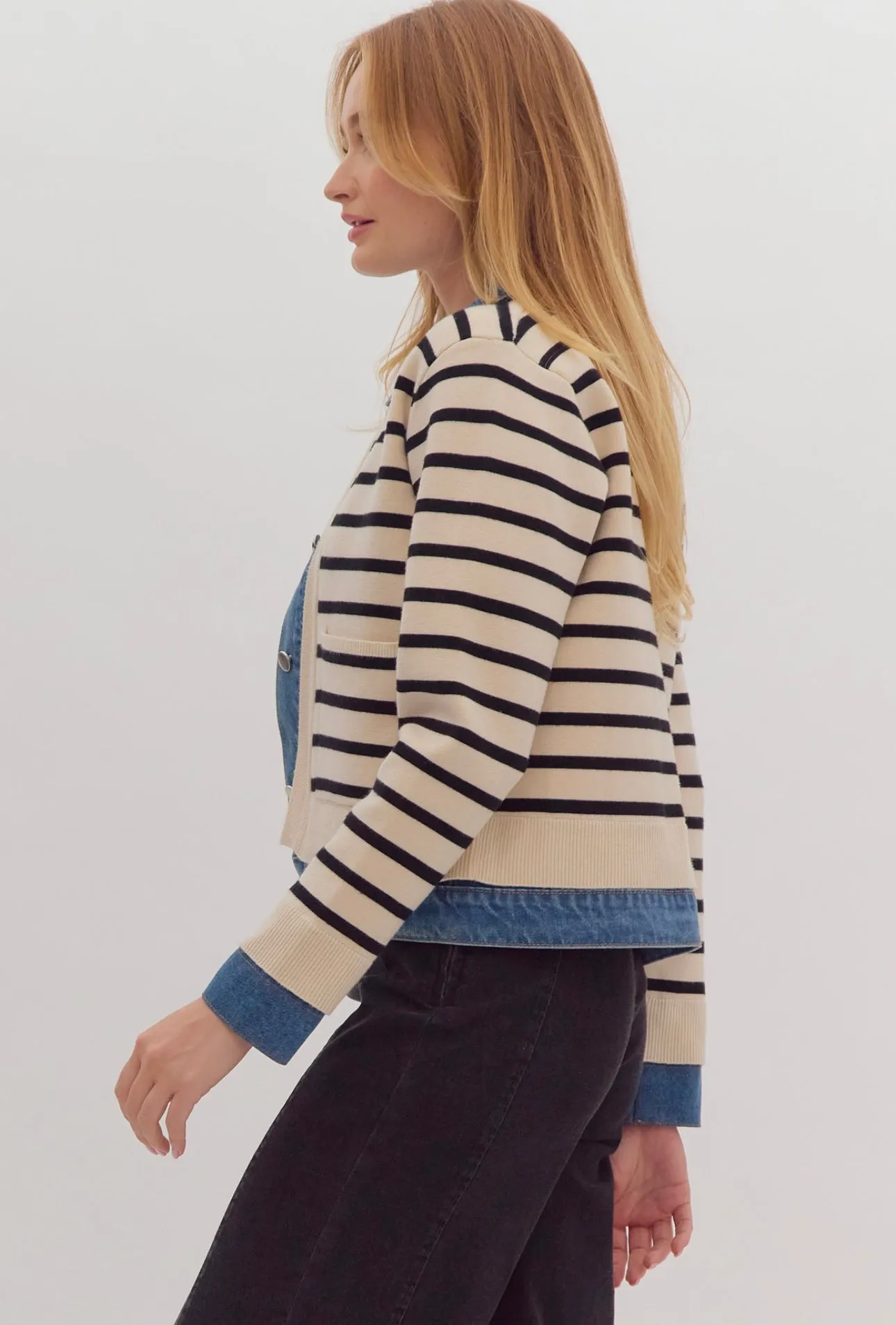 Kayley Denim Sweater Jacket