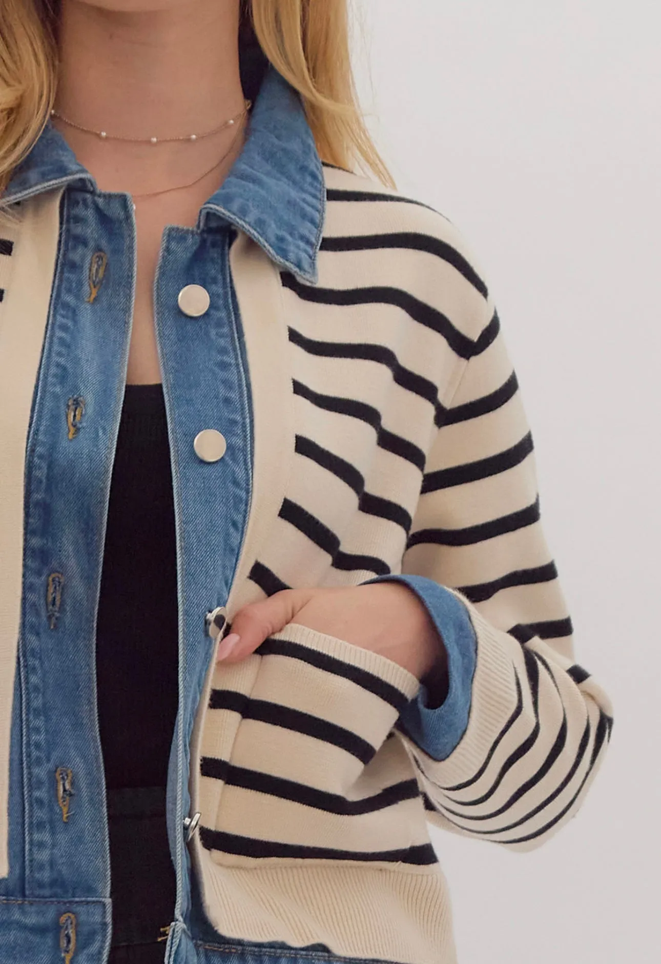 Kayley Denim Sweater Jacket