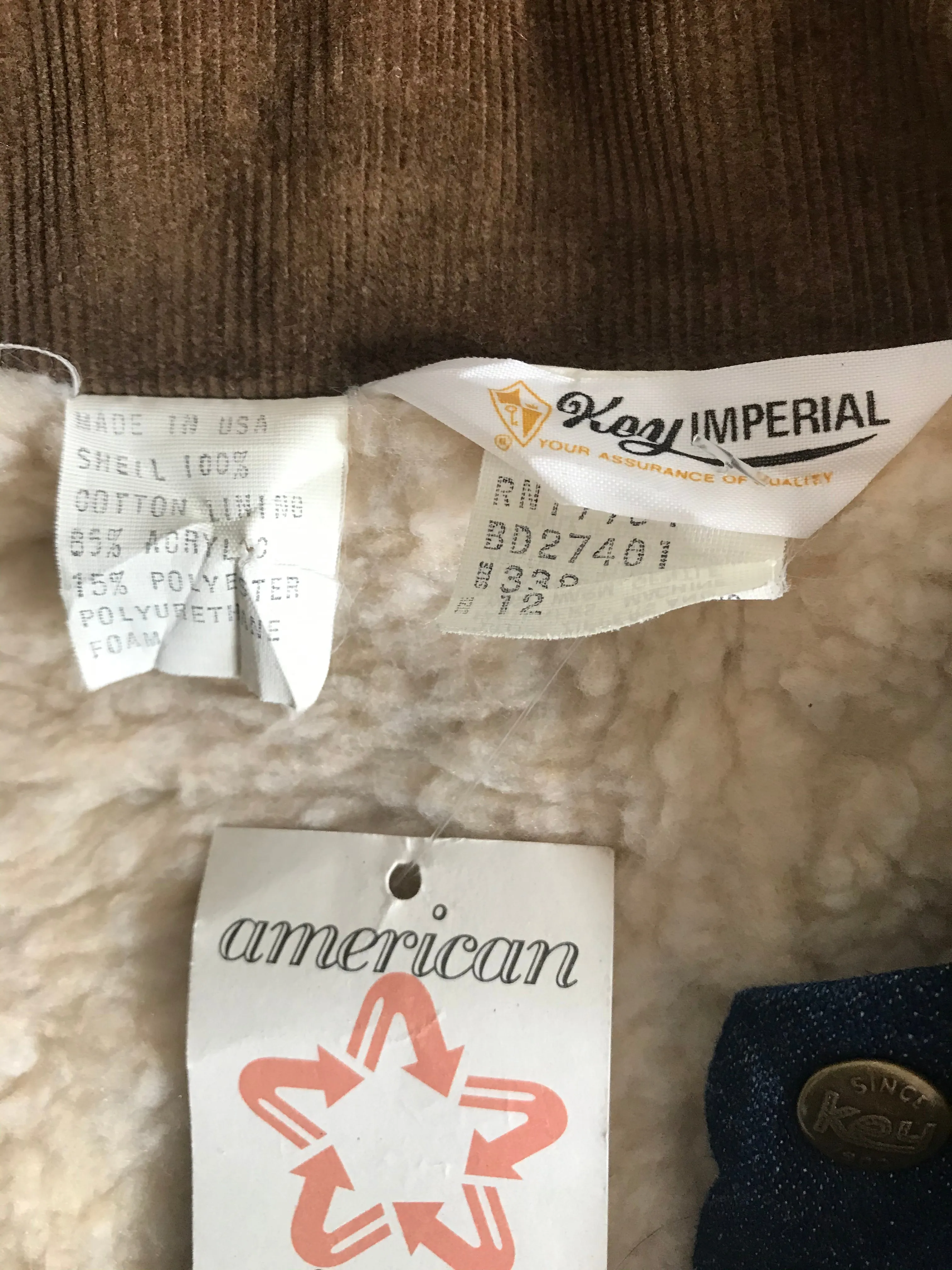 Key Imperial Vintage 1980’s  Denim Sherpa Lined Jacket