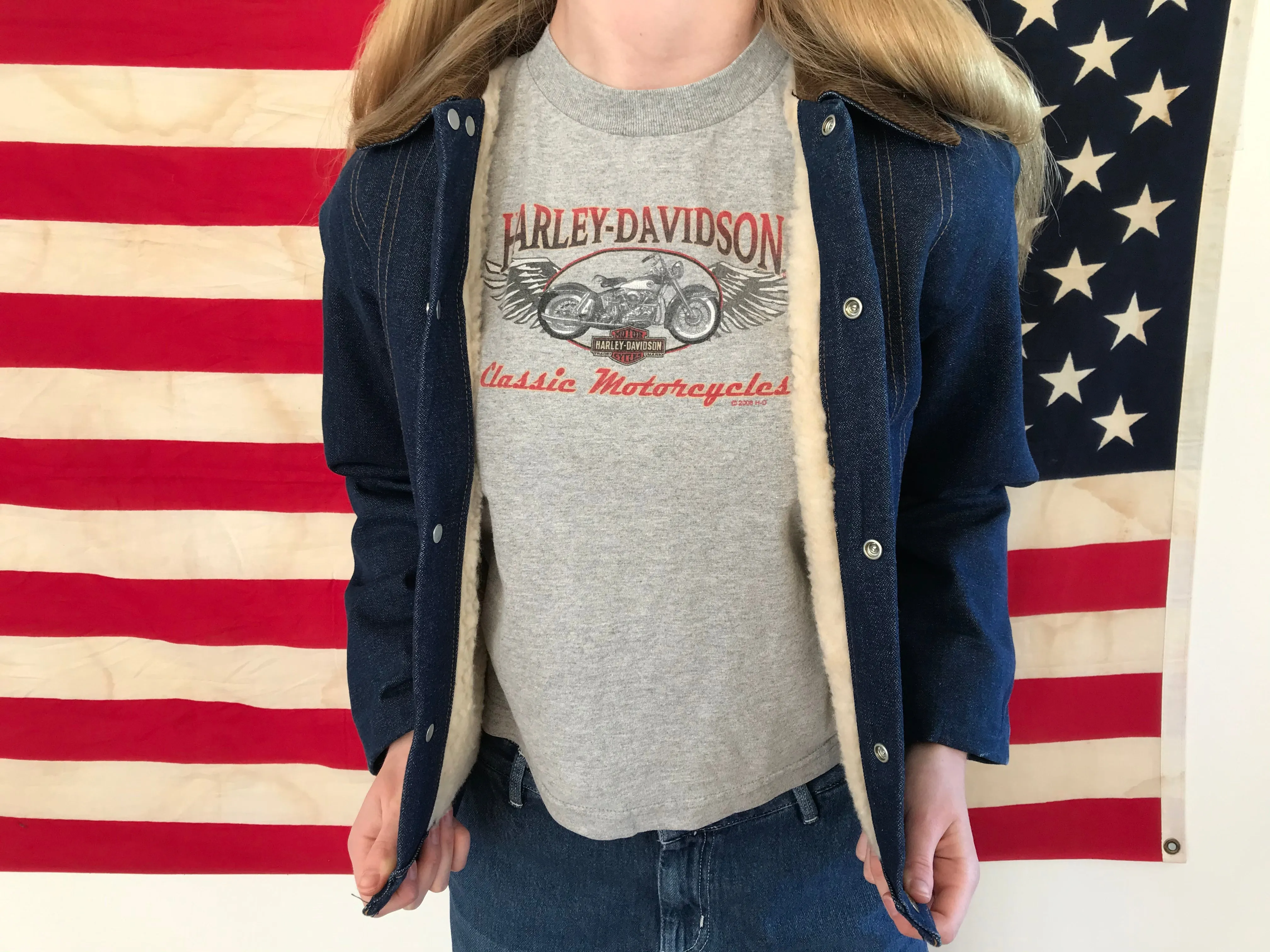 Key Imperial Vintage 1980’s  Denim Sherpa Lined Jacket