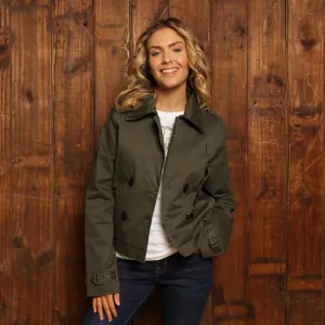 Kingsley Simons Town Cropped Trench Jacket - Fatigue
