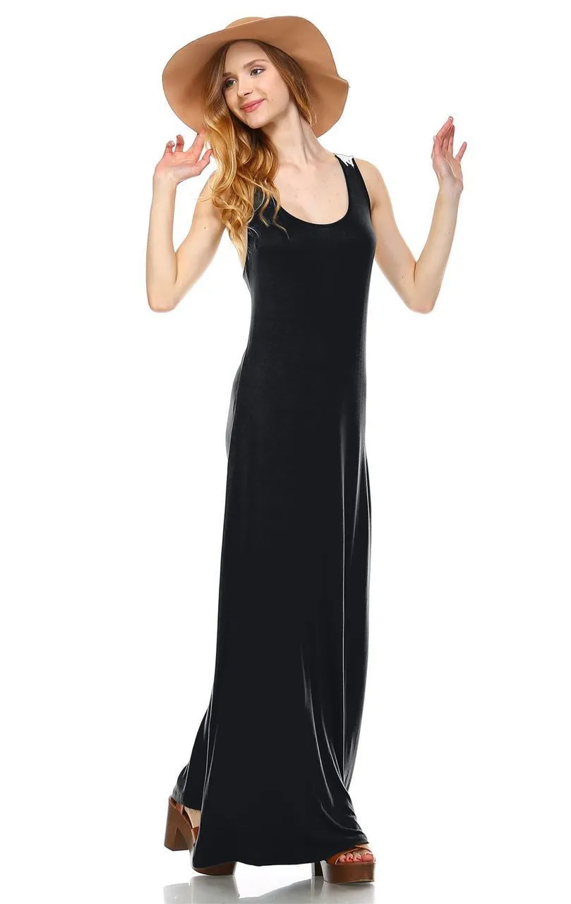 Lace Maxi Dress with Crochet Details Black