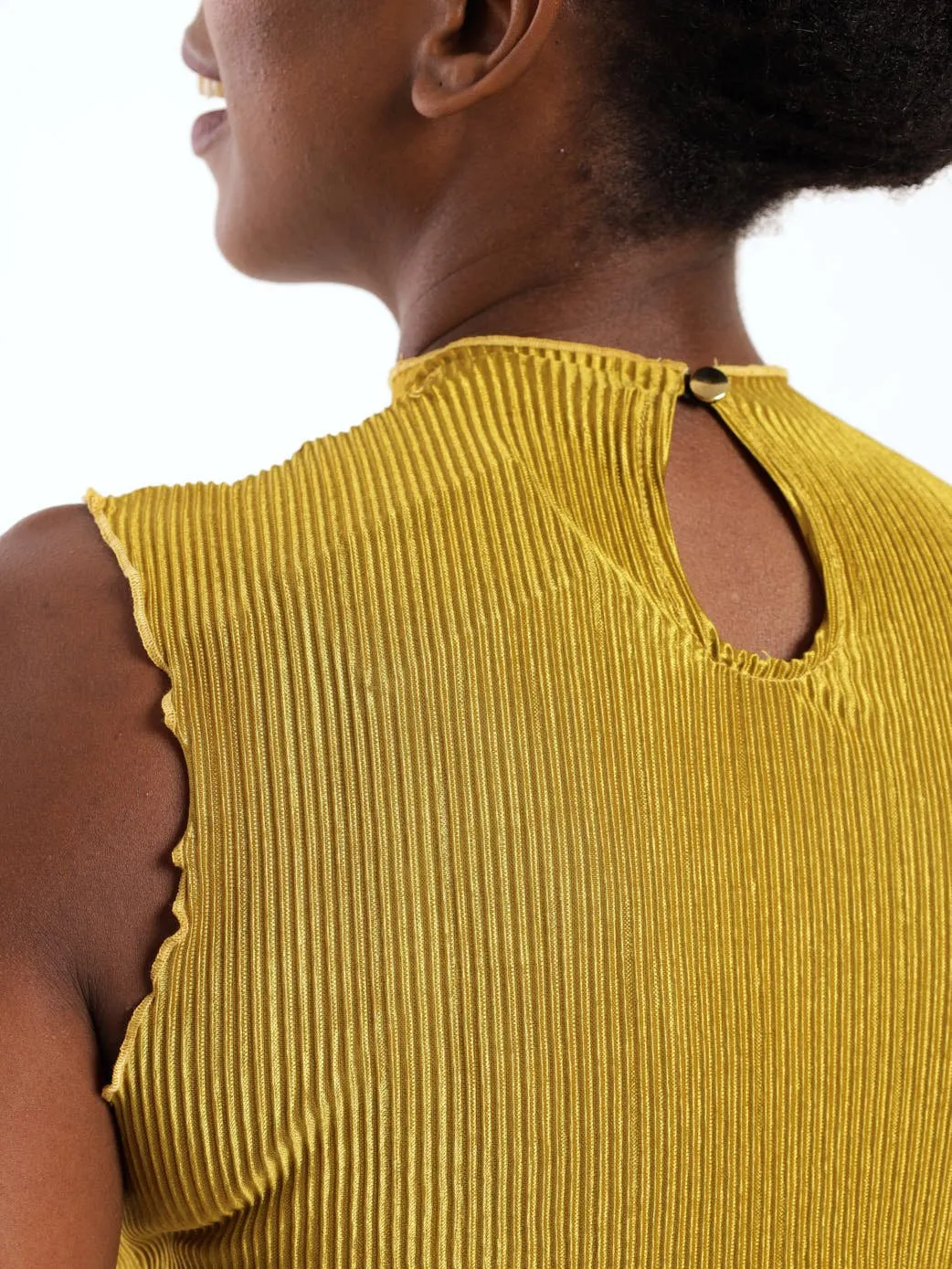Ladies Sleeveless Bodre Top - Chartreuse