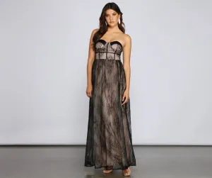 Laurel Formal Lace Charming Illusion Corset Dress