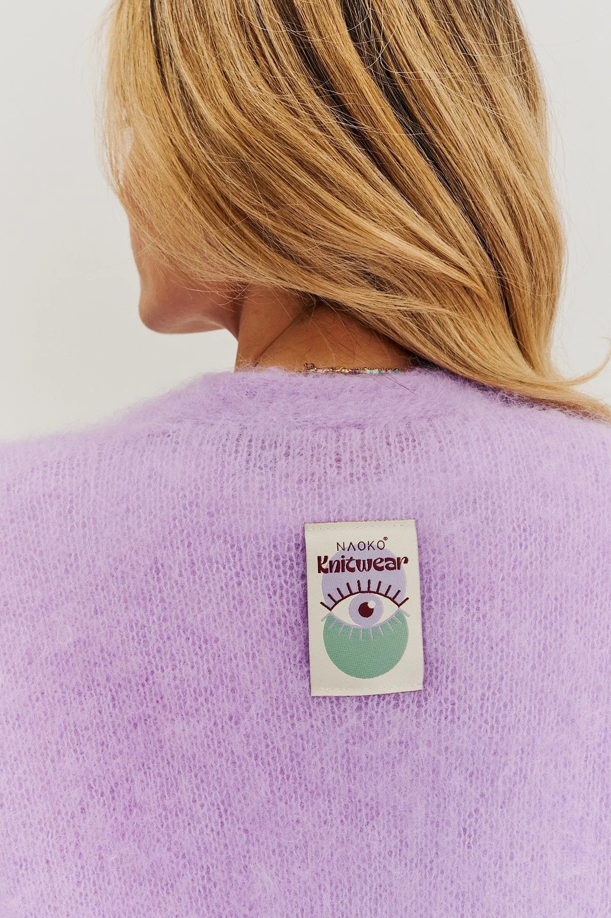 Lavender Blush long mohair cardigan