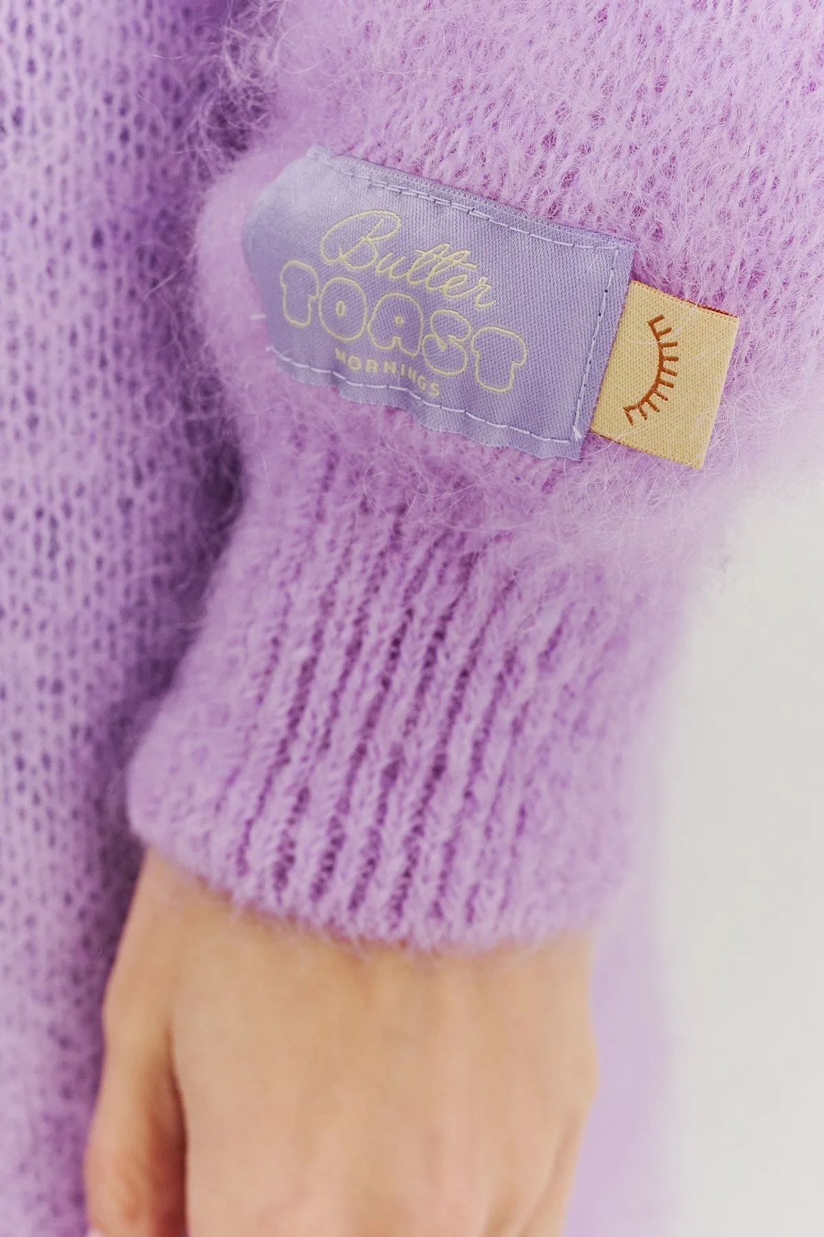 Lavender Blush long mohair cardigan