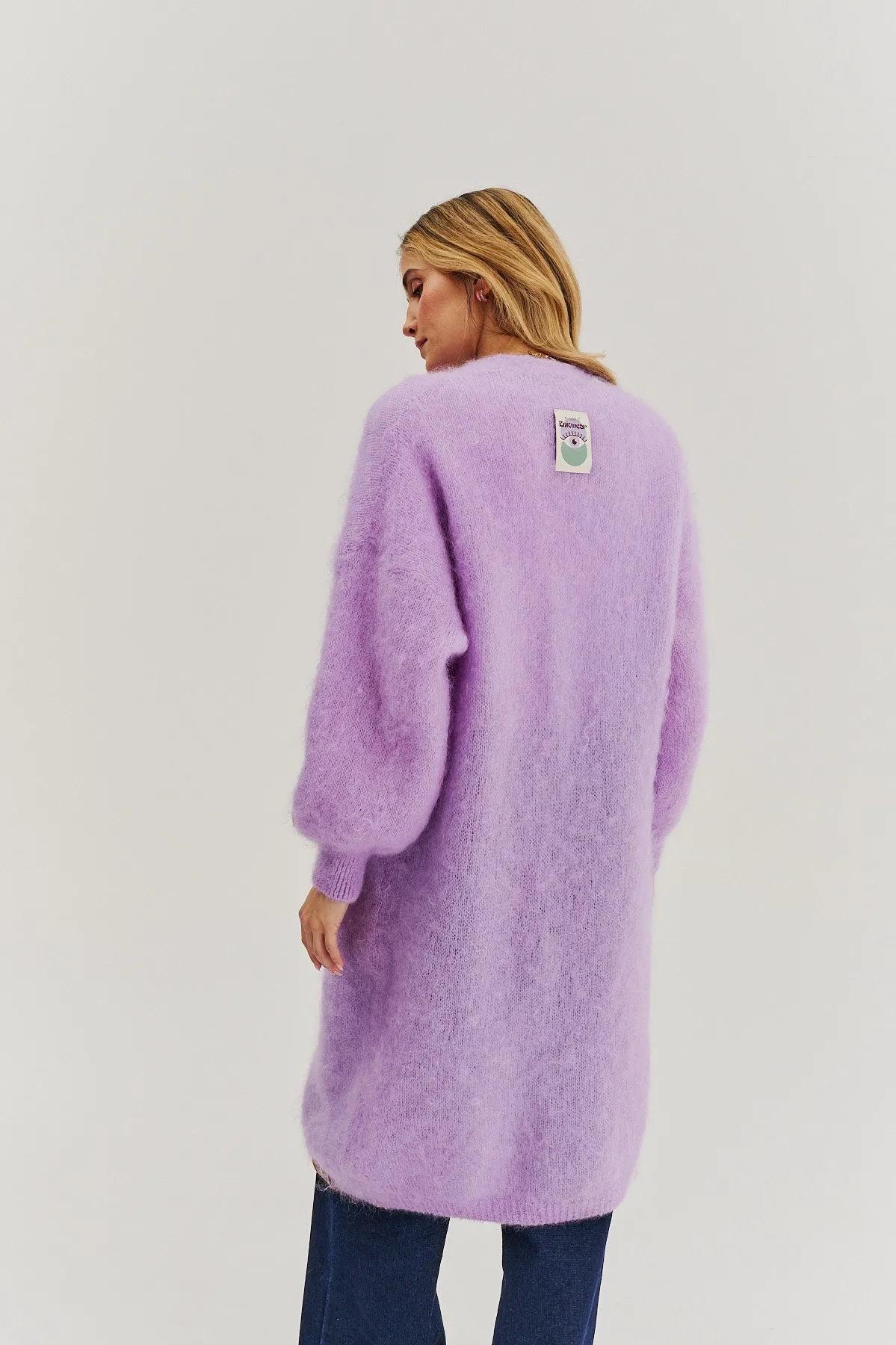 Lavender Blush long mohair cardigan