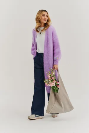 Lavender Blush long mohair cardigan