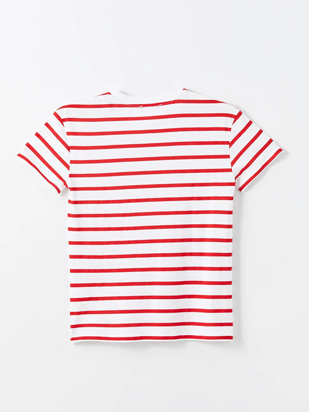 LCW Comfort Black Crew Neck Striped Women T-Shirt