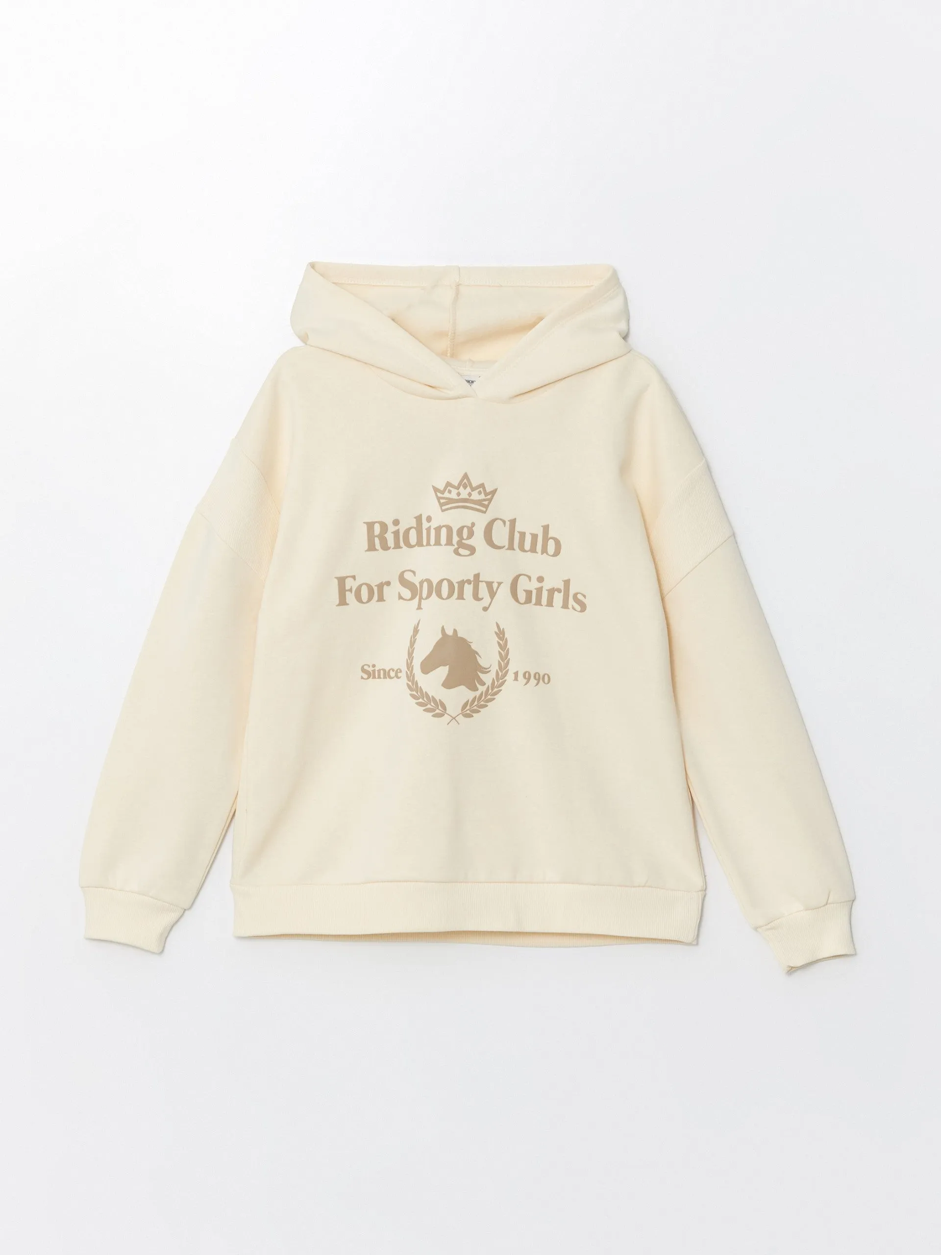 Lcw Kids Beige Hooded Girls Thick Sweatshirt