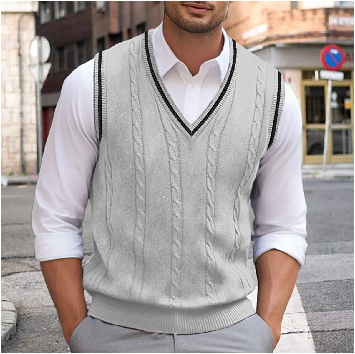 Liam | Sleeveless V-Neck Sweater for Men