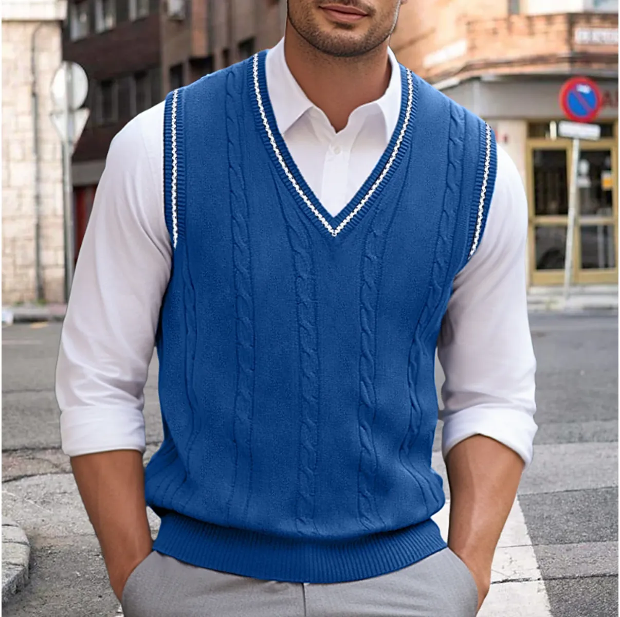 Liam | Sleeveless V-Neck Sweater for Men