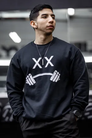 LIFT HEAVY LOGO SWEATER - BLACK