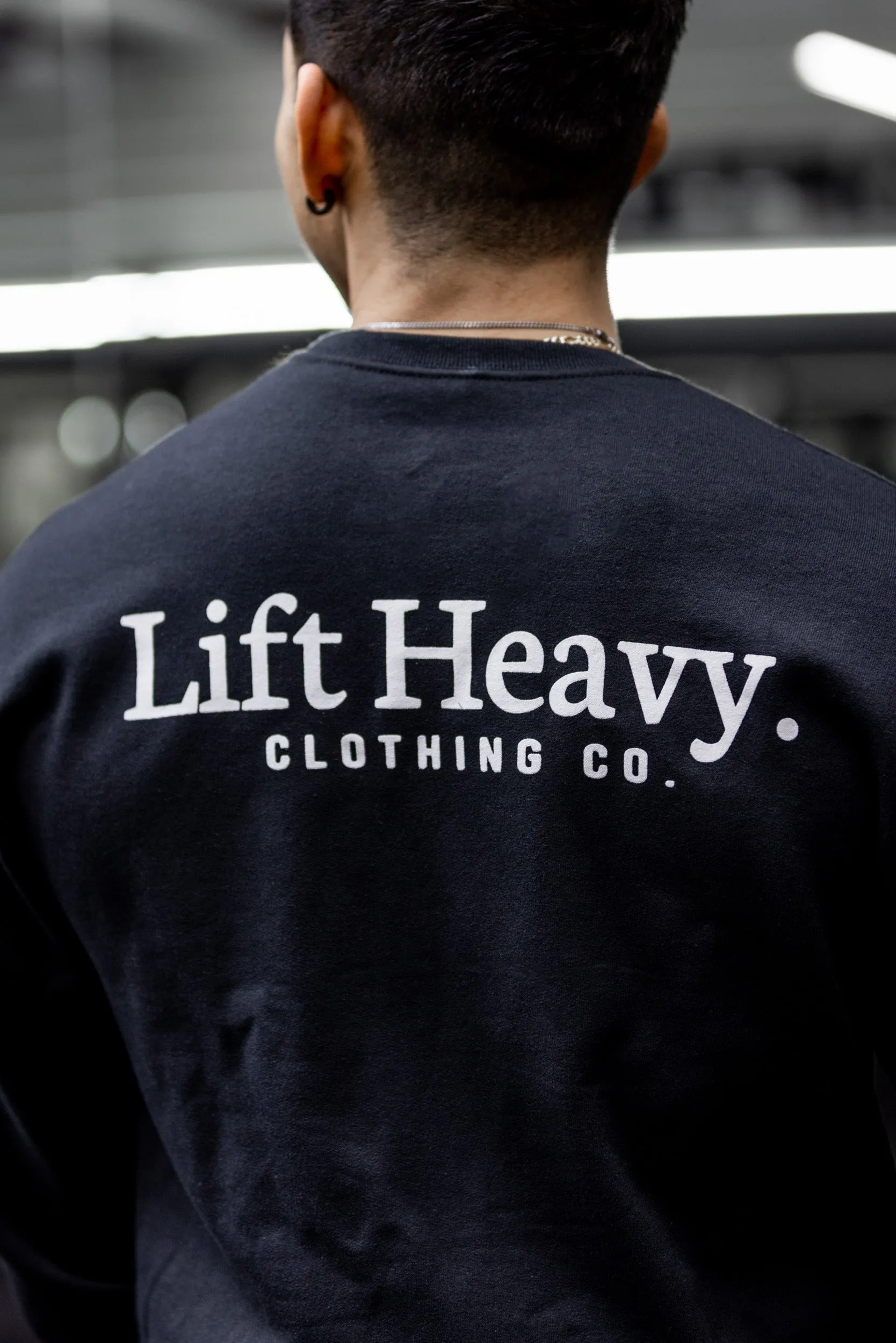 LIFT HEAVY LOGO SWEATER - BLACK