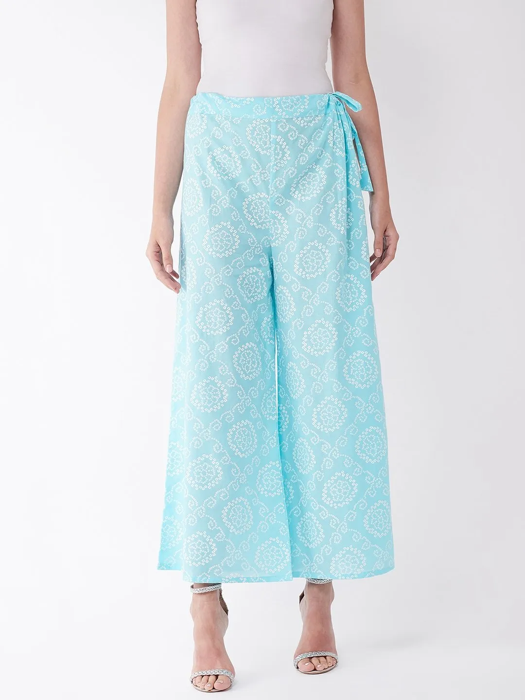 Light Blue Bandhej Palazzo